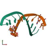 PDB entry 1nao coloured by chain, front view.