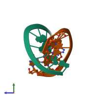 PDB entry 1nao coloured by chain, side view.