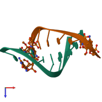 PDB entry 1nao coloured by chain, top view.