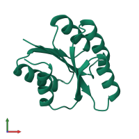 PDB entry 1nat coloured by chain, front view.