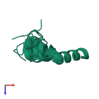 PDB entry 1nau coloured by chain, ensemble of 16 models, top view.