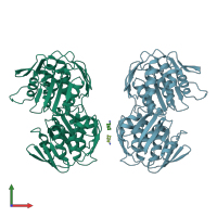 PDB entry 1naw coloured by chain, front view.
