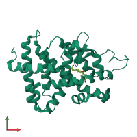 PDB entry 1nax coloured by chain, front view.