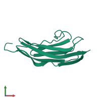 PDB entry 1nct coloured by chain, front view.