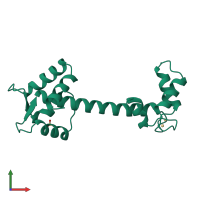 PDB entry 1ncx coloured by chain, front view.