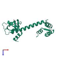 PDB entry 1ncz coloured by chain, top view.