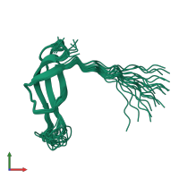 PDB entry 1ne3 coloured by chain, ensemble of 20 models, front view.
