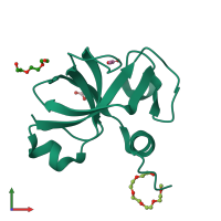 PDB entry 1ne8 coloured by chain, front view.