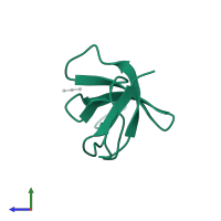 Spectrin alpha chain, non-erythrocytic 1 in PDB entry 1neg, assembly 1, side view.