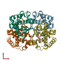 PDB entry 1nej coloured by chain, front view.