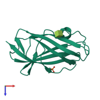 PDB entry 1nep coloured by chain, top view.