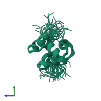 PDB entry 1ner coloured by chain, ensemble of 30 models, side view.