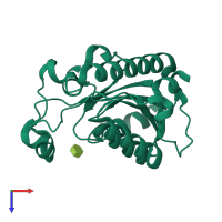 PDB entry 1nf9 coloured by chain, top view.