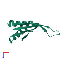 PDB entry 1nfj coloured by chain, top view.