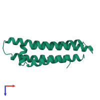 PDB entry 1nfo coloured by chain, top view.