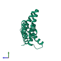 PDB entry 1ng6 coloured by chain, side view.