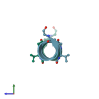 PDB entry 1ng8 coloured by chain, side view.