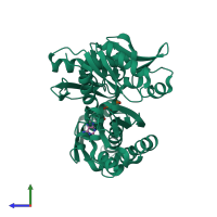 PDB entry 1ngd coloured by chain, side view.