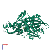 PDB entry 1ngf coloured by chain, top view.