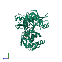 PDB entry 1ngj coloured by chain, side view.