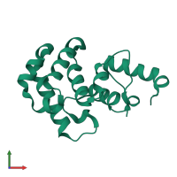 PDB entry 1ngn coloured by chain, front view.