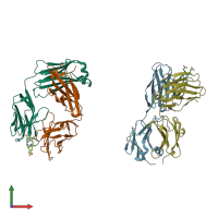 PDB entry 1ngw coloured by chain, front view.