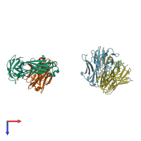 PDB entry 1ngw coloured by chain, top view.