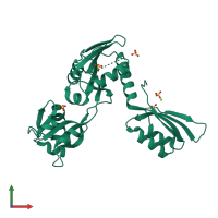 PDB entry 1nh7 coloured by chain, front view.