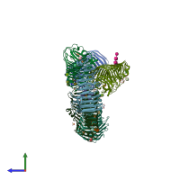 PDB entry 1nhc coloured by chain, side view.