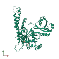 PDB entry 1ni3 coloured by chain, front view.