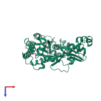 PDB entry 1ni3 coloured by chain, top view.