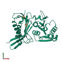 PDB entry 1ni9 coloured by chain, front view.