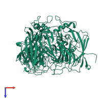 Copper-containing nitrite reductase in PDB entry 1nia, assembly 1, top view.