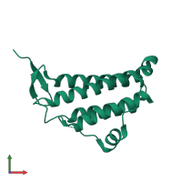 PDB entry 1nig coloured by chain, front view.