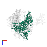 DNA-directed RNA polymerase II subunit RPB1 in PDB entry 1nik, assembly 1, top view.