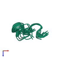 PDB entry 1nim coloured by chain, ensemble of 25 models, top view.