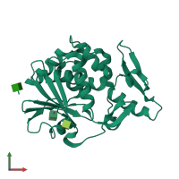 PDB entry 1nio coloured by chain, front view.