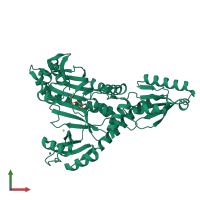 PDB entry 1nj1 coloured by chain, front view.