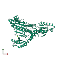 PDB entry 1nj2 coloured by chain, front view.