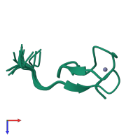 PDB entry 1nj3 coloured by chain, ensemble of 20 models, top view.