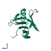 PDB entry 1njh coloured by chain, side view.