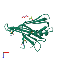 PDB entry 1njh coloured by chain, top view.