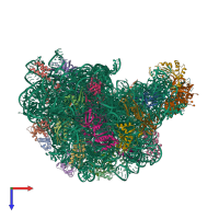 PDB entry 1nji coloured by chain, top view.