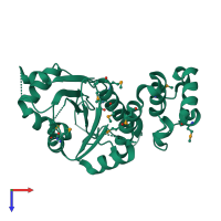 PDB entry 1njr coloured by chain, top view.