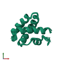 PDB entry 1nkl coloured by chain, ensemble of 20 models, front view.