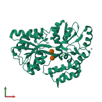 PDB entry 1nl5 coloured by chain, front view.