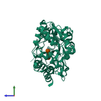 PDB entry 1nl5 coloured by chain, side view.