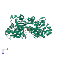PDB entry 1nl5 coloured by chain, top view.