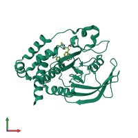 PDB entry 1nl9 coloured by chain, front view.