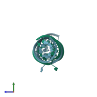 PDB entry 1nlc coloured by chain, side view.